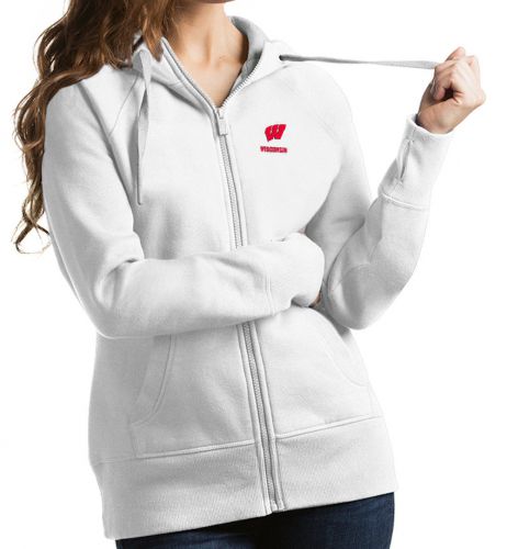 ladies white zip hoodie