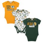 Packers Baby I'm Set to Play 3 Pack Bodysuit Set